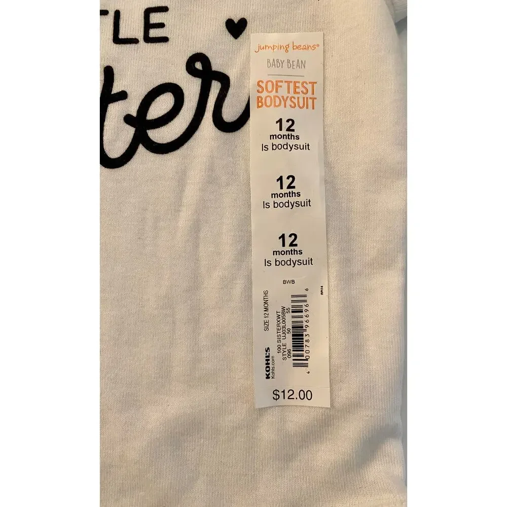 NWT Best Little Sister Onesie Size 12 Months